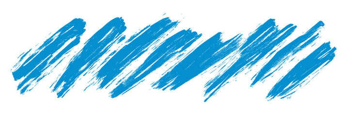 Poster - Blue rough brush stroke vector background with uneven hand drawn paint texture and diagonal scribble lines for artistic design and creative projects