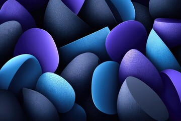 Poster - abstract geometric shapes in deep blues and purples
