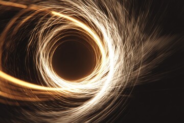 Poster - golden vortex swirling into darkness