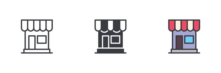 Poster - Store, shop different style icon set