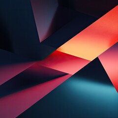Fototapete - Crisp geometric shapes against an abstract background, high contrast, soft lighting, K resolution