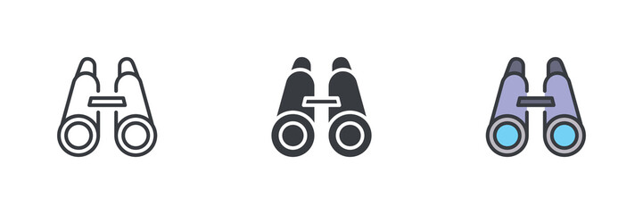 Poster - Binoculars different style icon set