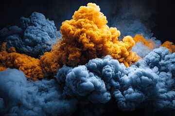 Poster - abstract smoke clouds, vibrant colors