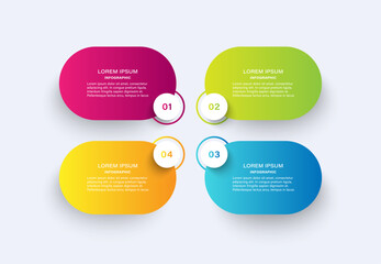 Poster - Four step process layout for business infographic template. Infographic design with place for data