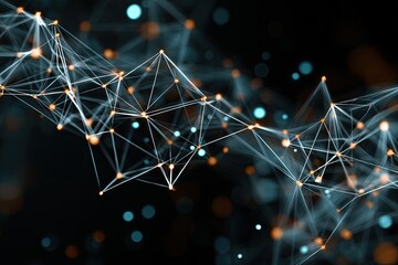 Fototapete - Abstract network of interconnected points and lines (2)