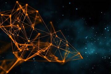 Fototapete - Abstract network structure in deep space