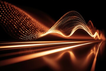 Poster - abstract glowing waves of light