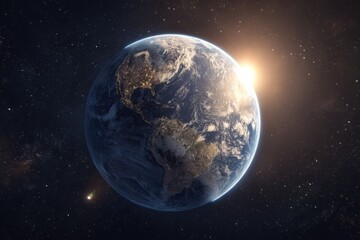 Wall Mural - earth from space, sunlit