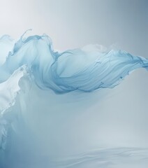Fototapete - Ethereal light blue watercolor washes, soft wave patterns,  subtle,  calming,  graphic
