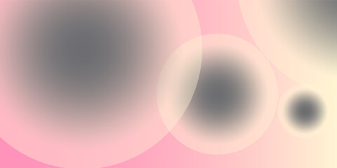 Poster - Soft pastel abstract background with blurred gradient circles, blending pink and cream tones for a dreamy, modern aesthetic. vector EPS 10