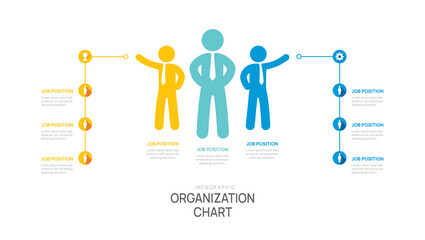 Wall Mural - organization chart infographic template for business with avatar icons. vector illustration.
