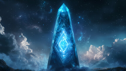 Wall Mural - floating ancient monolith