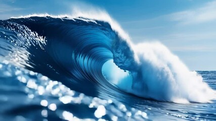 Poster - Dynamic Blue Wave and Line Background Design Template for Professional Presentations