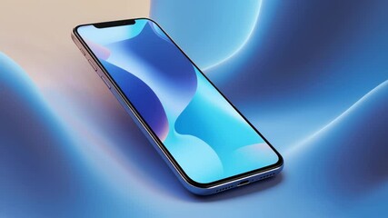 Poster - Smoothly Moving Soft Blue Gradient Animation for Dynamic Phone Wallpaper and Background