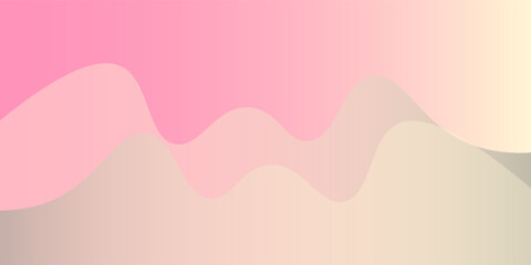Poster - Abstract pastel background with soft wavy layers in pink and beige tones, ideal for modern designs, presentations, or branding visuals.