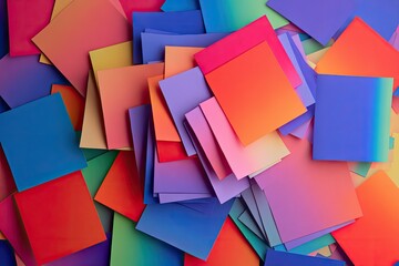Poster - Colorful square shapes in a vibrant pile