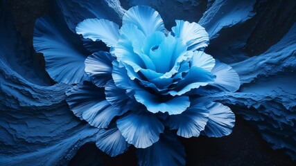 Poster - Radiant Blue Abstract Design with Deep Grainy Black-Blue Textured Background