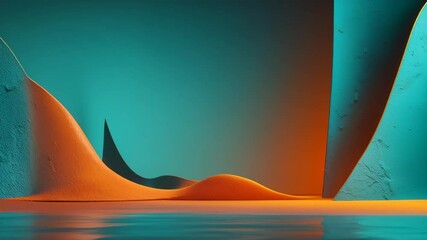 Poster - Teal and Orange Textured Gradient Modern Backdrop for Seamless Animation and Cinematic Visual Effects