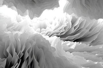 Poster - abstract grayscale, layered, organic forms