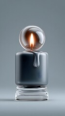 Poster - A melting candle with a human eye in its wax, soft surreal lighting, eerie but mesmerizing, artistic surreal composition, dramatic contrast, cinematic depth, high detail