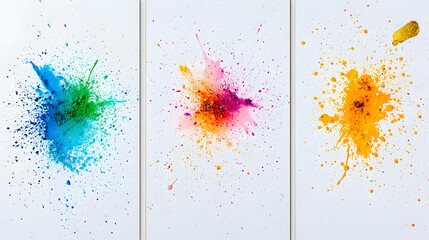 Poster - Abstract Colorful Paint Splatter Art Panels