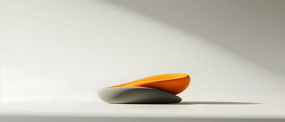 Poster - Abstract Orange And Gray Geometric Shapes