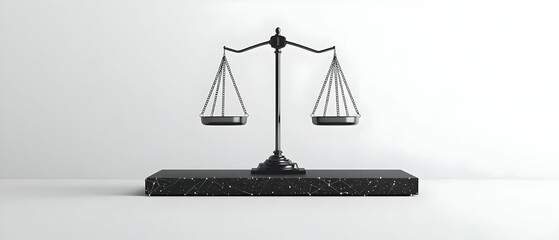 Poster - Black And White Scales Of Justice