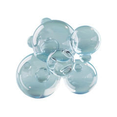 Aufkleber - Translucent Aqua Spheres: A Modern Abstract Arrangement on a White Background