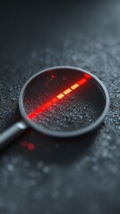 Poster - Magnifying glass focusing on digital display with red and yellow lights