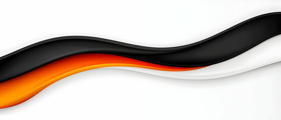 Poster - Abstract Design With Orange Black And White Waves
