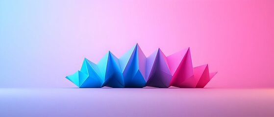 Poster - Abstract Geometric Shapes In Vibrant Neon Colors