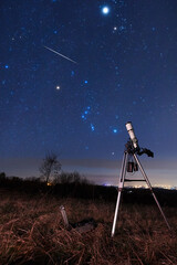 Wall Mural - astronomical telescope for observing stars, planets, moon and other celestial objects.
