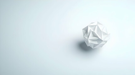 Poster - White Geometric Sphere On Light Gray Background