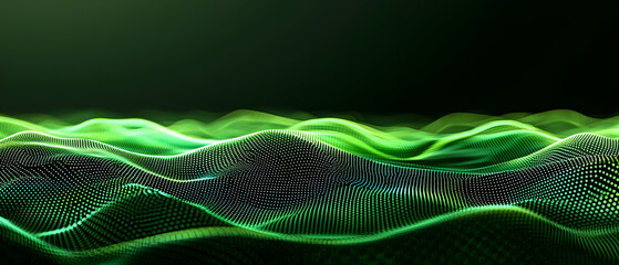 Poster - Abstract Green Digital Landscape Background