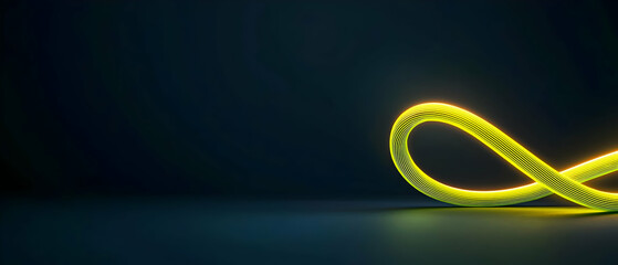Poster - Glowing Yellow Striped Tape Abstract Design