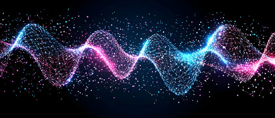 Poster - Abstract Glowing Wave Pattern Design