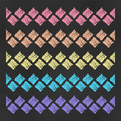 Wall Mural - Set of Horizontal Seamless Borders Chalk Drawn Sketches of Colorful Scrawls.