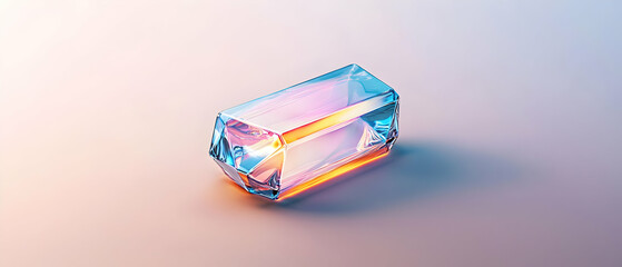 Poster - Abstract Geometric Crystal Shape With Gradient Colors