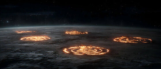 Poster - Burning Circles On Lunar Surface