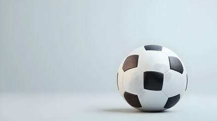 Poster - Black And White Soccer Ball On Light Background