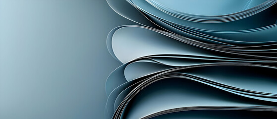 Poster - Abstract Blue And Grey Geometric Design Background