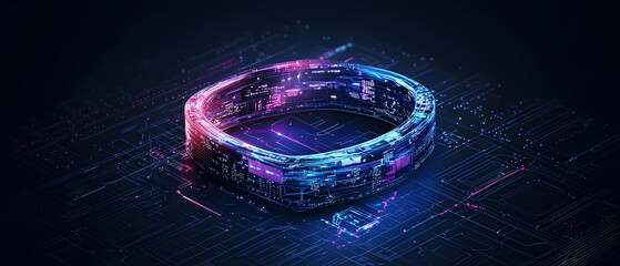 Poster - Abstract Glowing Digital Ring Design