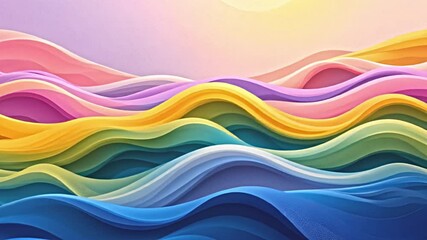 Poster - Colorful wave patterns digital artwork creative expression abstract environment vibrant viewpoint energy and fluidity