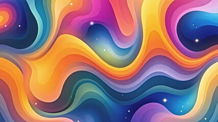 Poster - Dynamic colorful waves abstract art digital creation vibrant visuals creative workspace eye-catching design concept for enhanced aesthetics