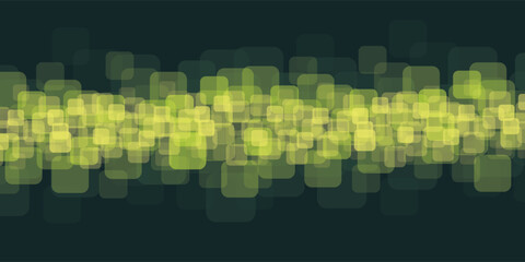 Poster - A modern abstract background features overlapping rounded squares in vibrant green and yellow tones on a dark backdrop, creating a dynamic, geometric, and stylish visual composition.