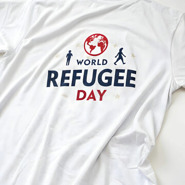 World Refugee Day is isolated on a white background, symbolizing hope, resilience, and solidarity with displaced people