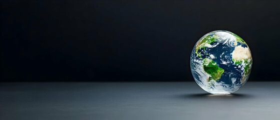 Poster - Detailed Earth Globe On Dark Background