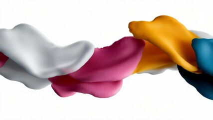Poster - Colorful piece of fabric is shown in a white background. The colors are bright and vibrant, creating a sense of energy and excitement. The fabric appears to be made of a stretchy material