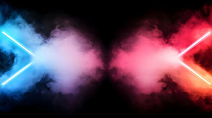 Poster - Abstract Neon Lights With Smoke
