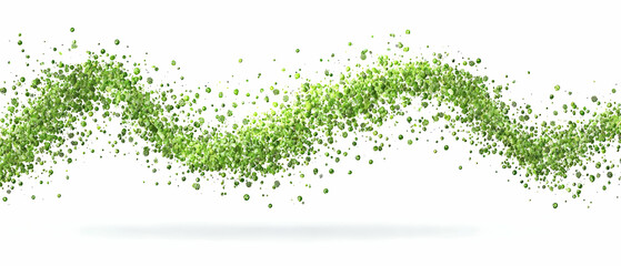Poster - Abstract Green Particle Wave Background